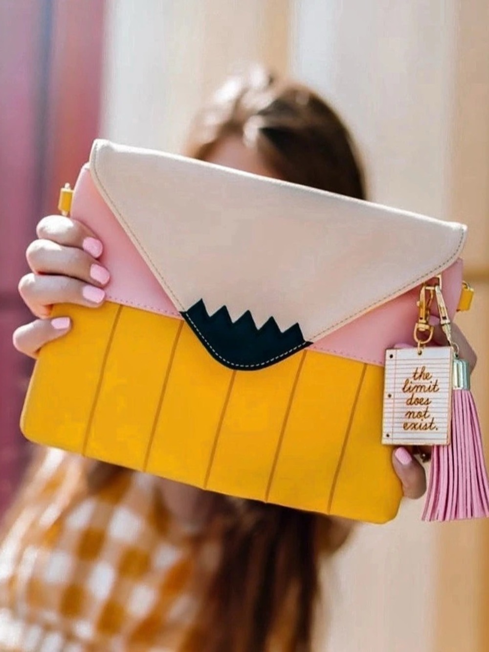 Can't Clutch This: Yellow Pencil Crossbody Bag Purse School Teacher Gift Novelty